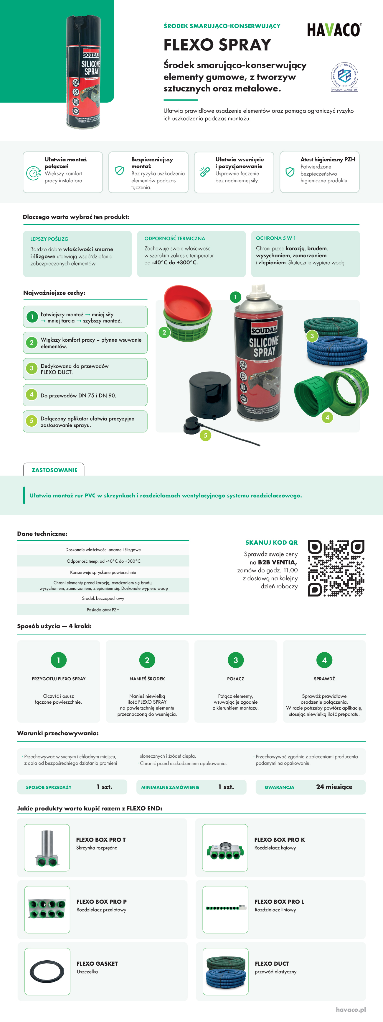 Karta katalogowa spray smarująco-konserwujący do gum FLEXO SPRAY HAVACO