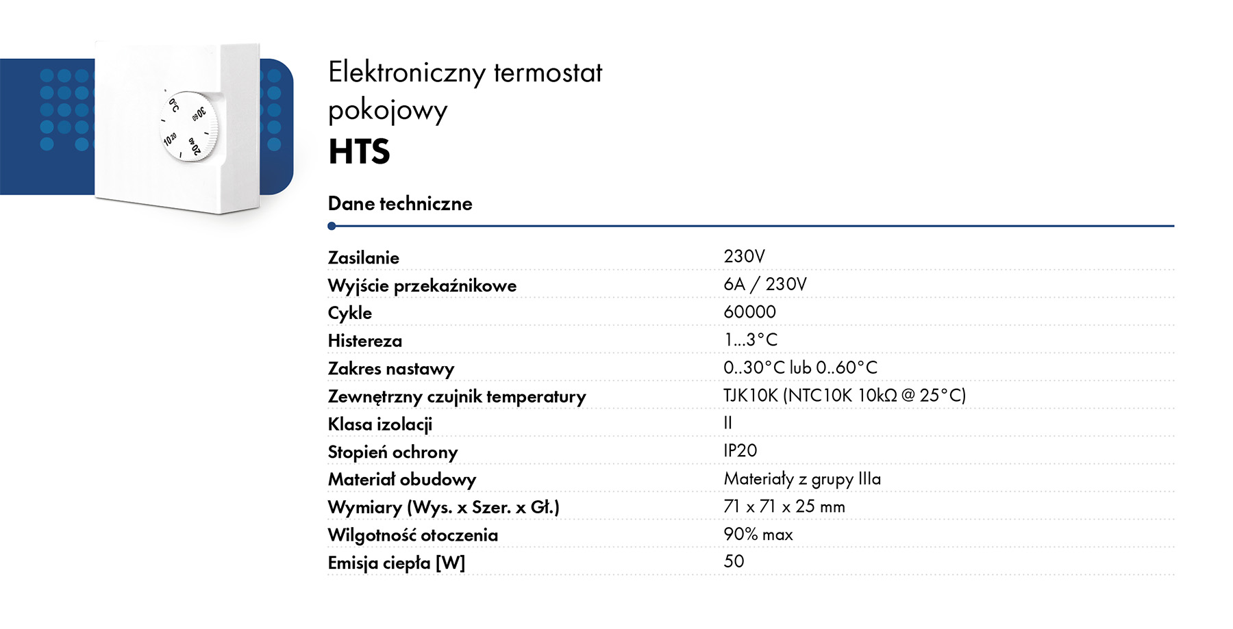 Elektroniczny termostat pokojowy HTS HAVACO