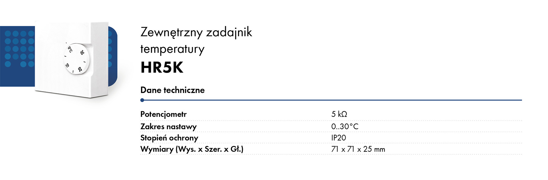 Zewnętrzny zadajnik temperatury HR5K HAVACO