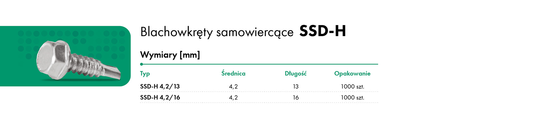 Blachowkręty samowiercące (SSD-H) HAVACO