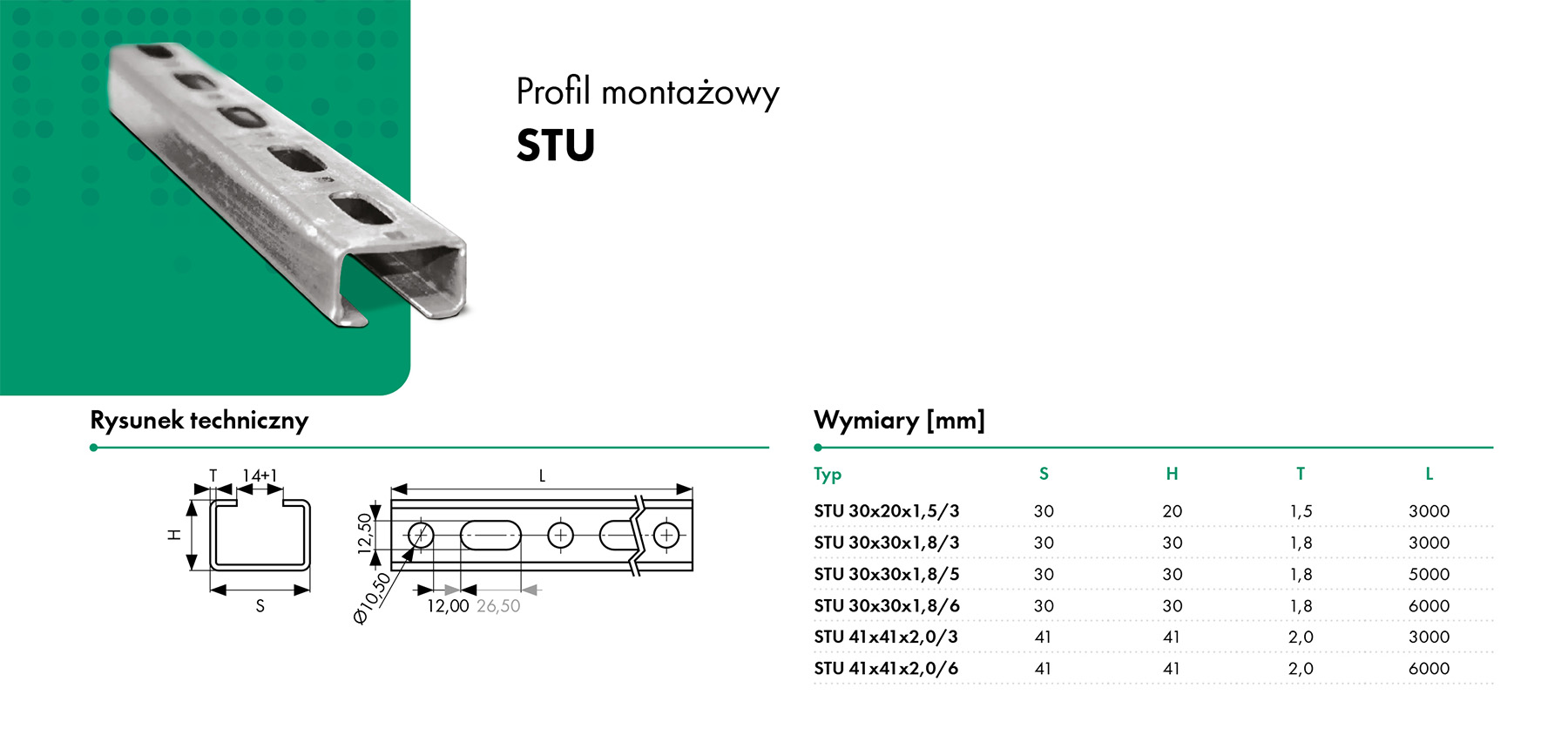 Profil montażowy STU HAVACO