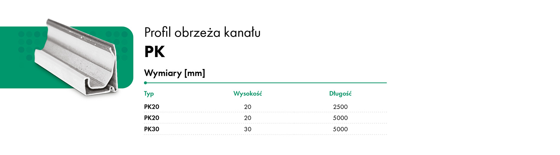 Profil obrzeża kanału PK HAVACO