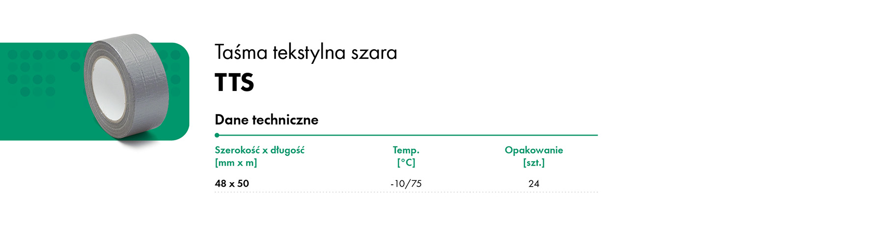 Taśma tekstylna szara TTS HAVACO